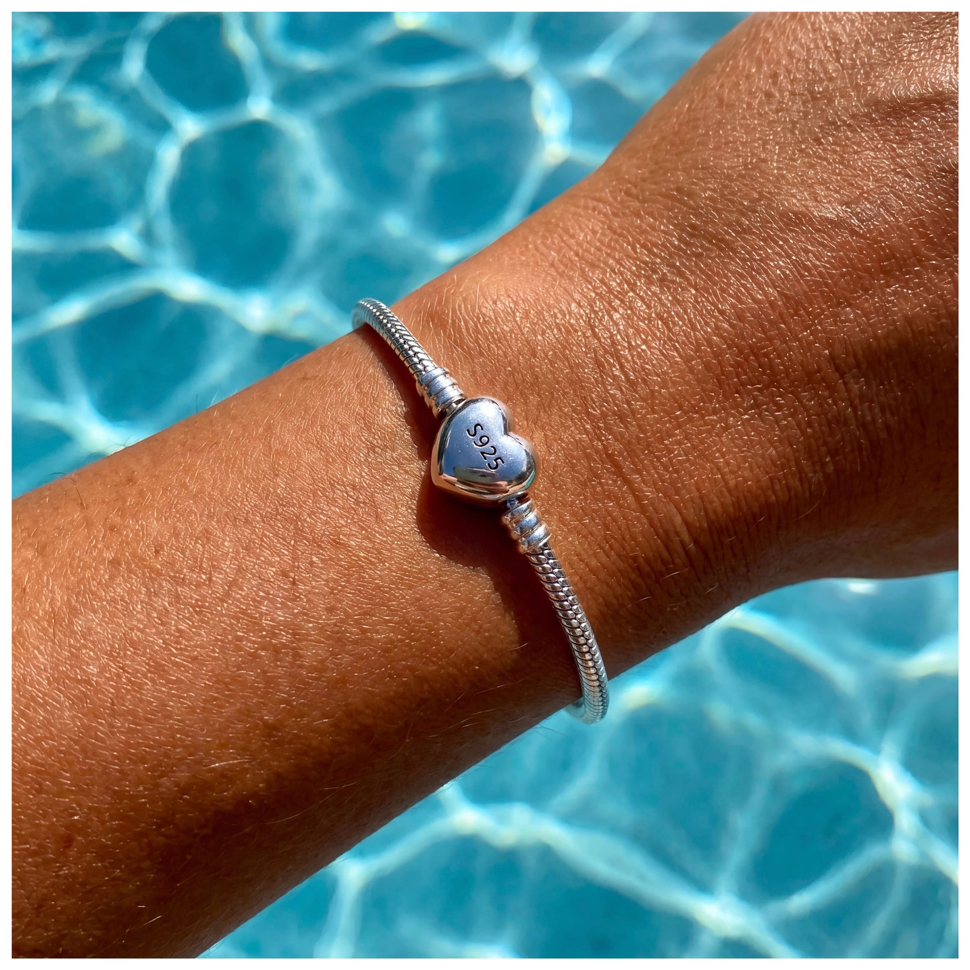 925S SILVER "HEART" CHARM ARMBAND - ICERAIN JEWELRY