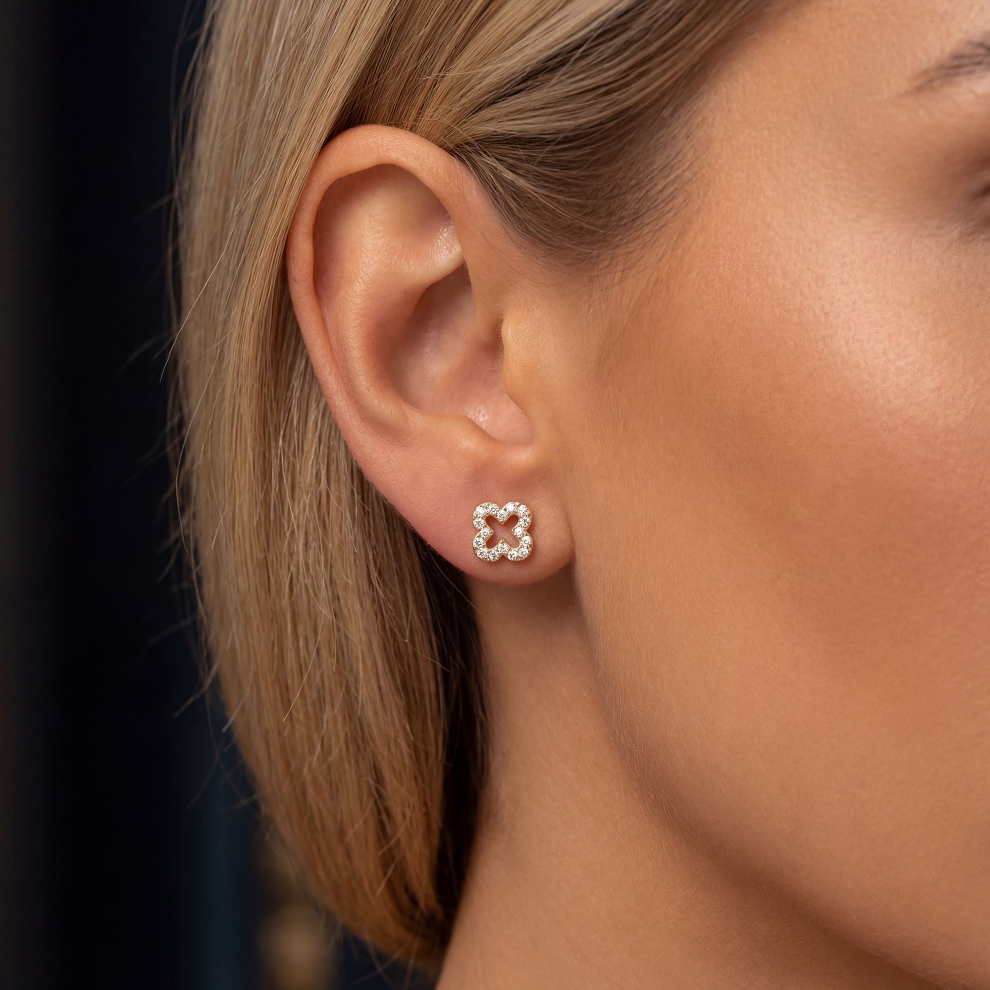 ICED OUT "CLOVER" OHRRINGE - ICERAIN JEWELRY