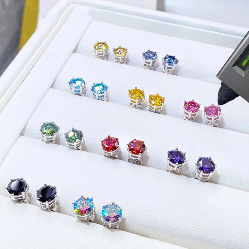 SALE | ICED OUT MOISSANITE "SEABLUE DESCO" WEISSGOLD 925S SILVER OHRRINGE - ICERAIN JEWELRY