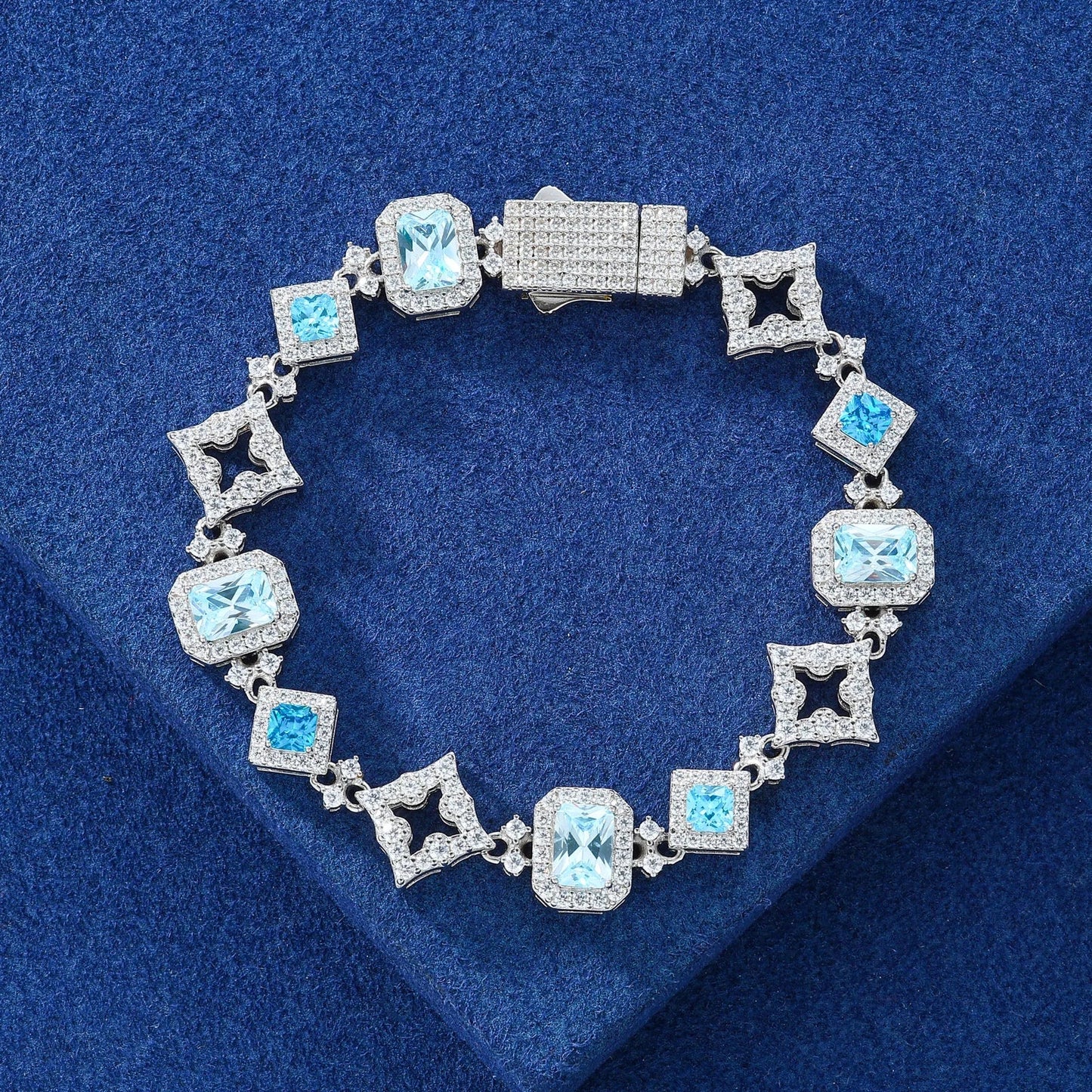 ICED OUT 13MM MOISSANITE "BLUNOVA" WEISSGOLD 925S SILVER ARMBAND - ICERAIN JEWELRY