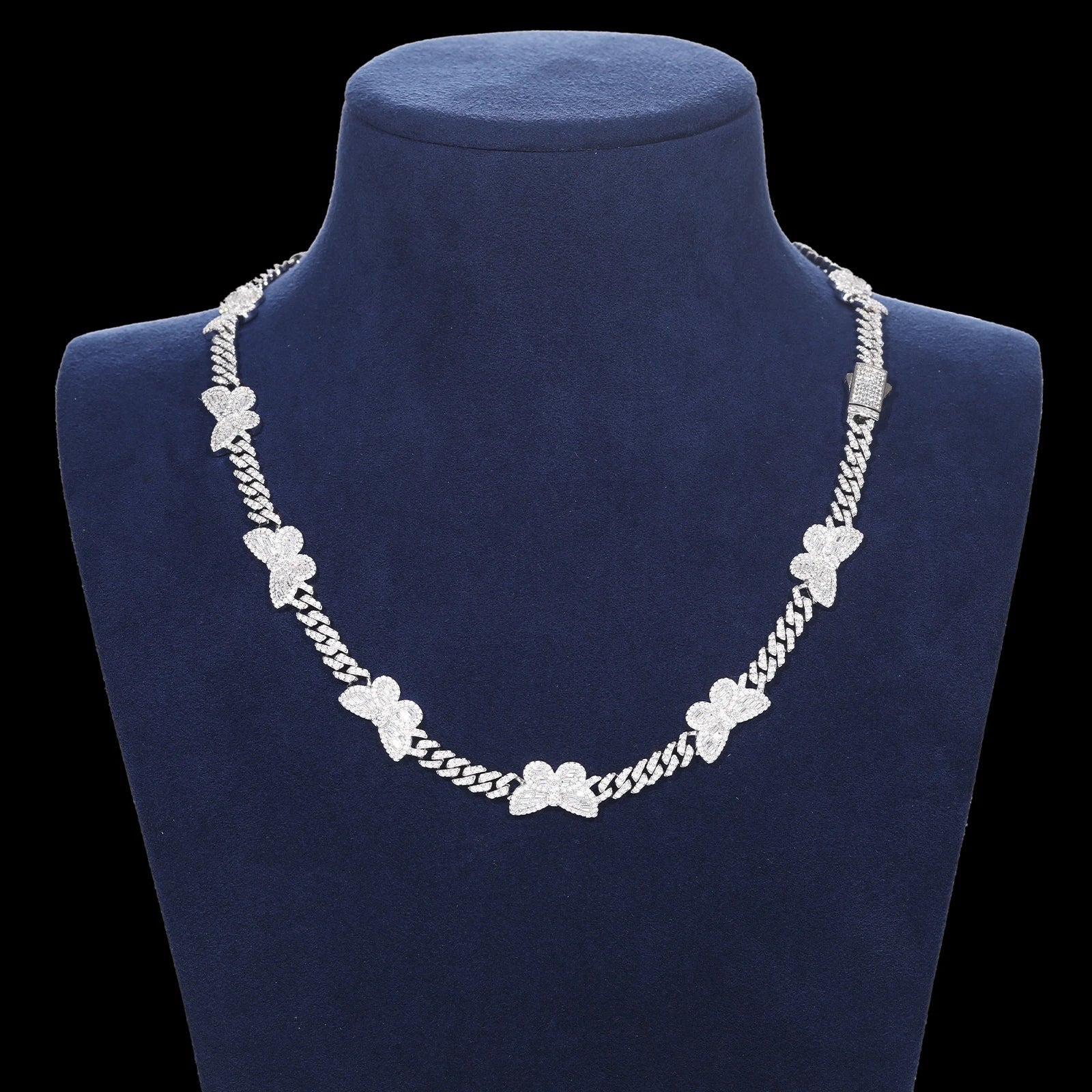 ICED OUT MOISSANITE "BUTTERFLY" WEISSGOLD 925S SILVER KETTE - ICERAIN JEWELRY