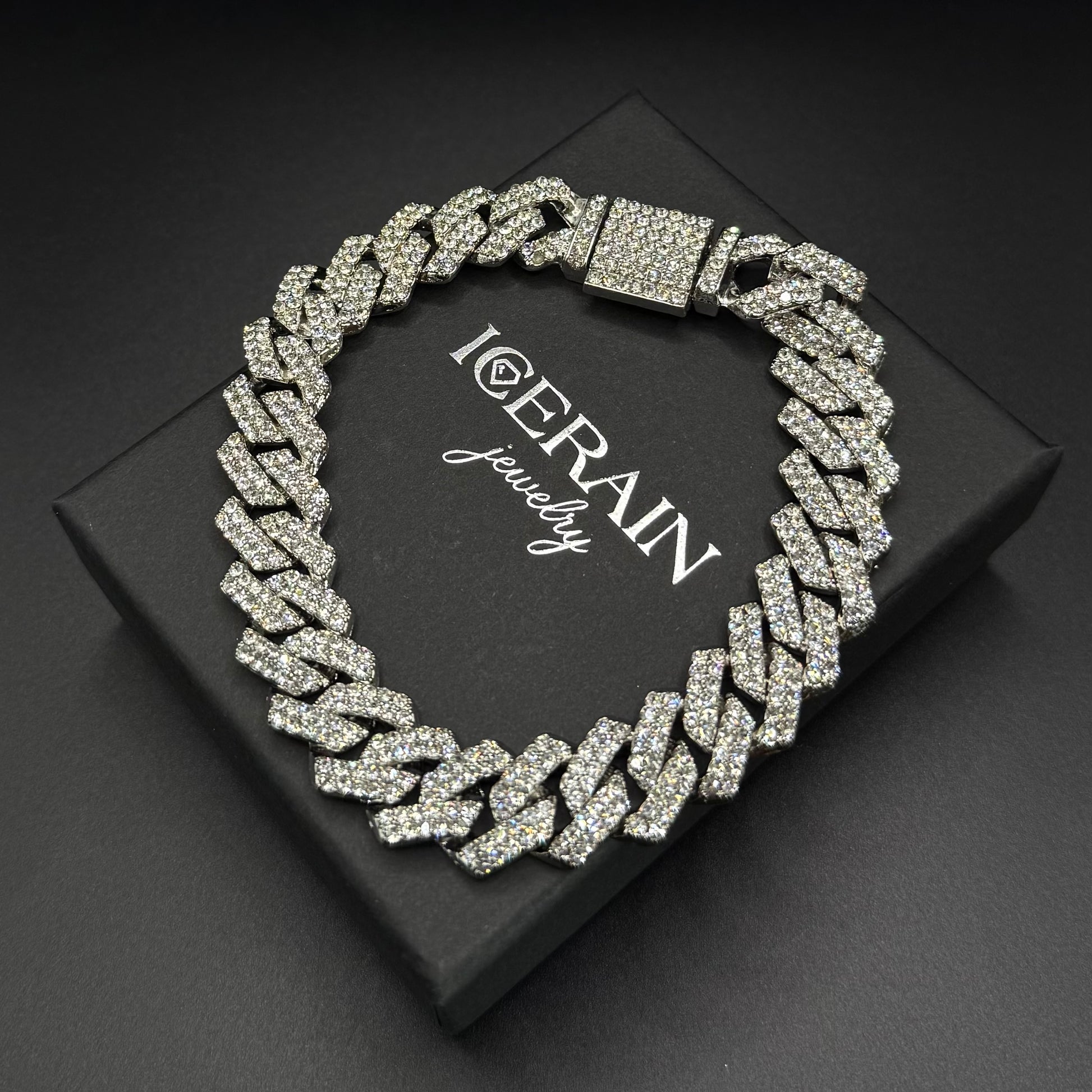 ICED OUT 14MM 4-IN-1 "SILVER PRONG" SCHMUCKSET (2 HALSKETTEN + ARMBAND + UHR) - ICERAIN JEWELRY