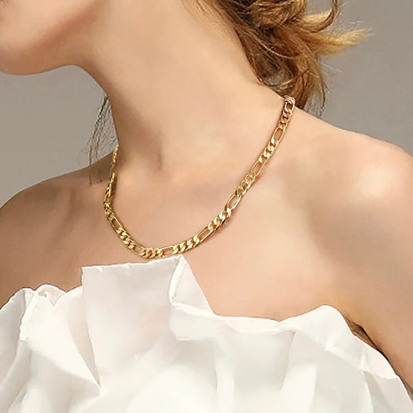 925S SILVER 18K GOLD "FIGARO" KETTE [PREMIUM VERSION] - ICERAIN JEWELRY