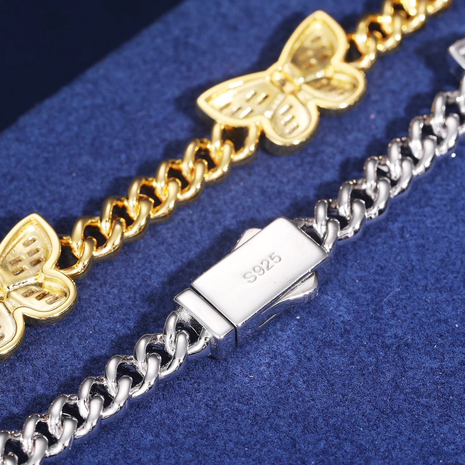 ICED OUT MOISSANITE "BUTTERFLY" WEISSGOLD 925S SILVER KETTE - ICERAIN JEWELRY