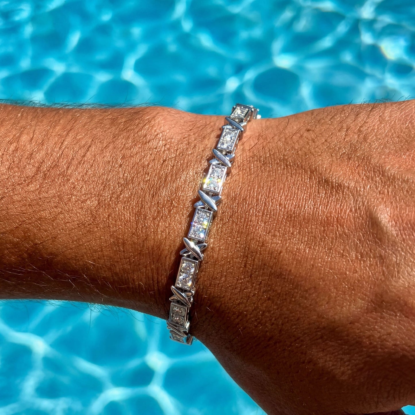 ICED OUT 3MM "SILVER XONE" ARMBAND - ICERAIN JEWELRY