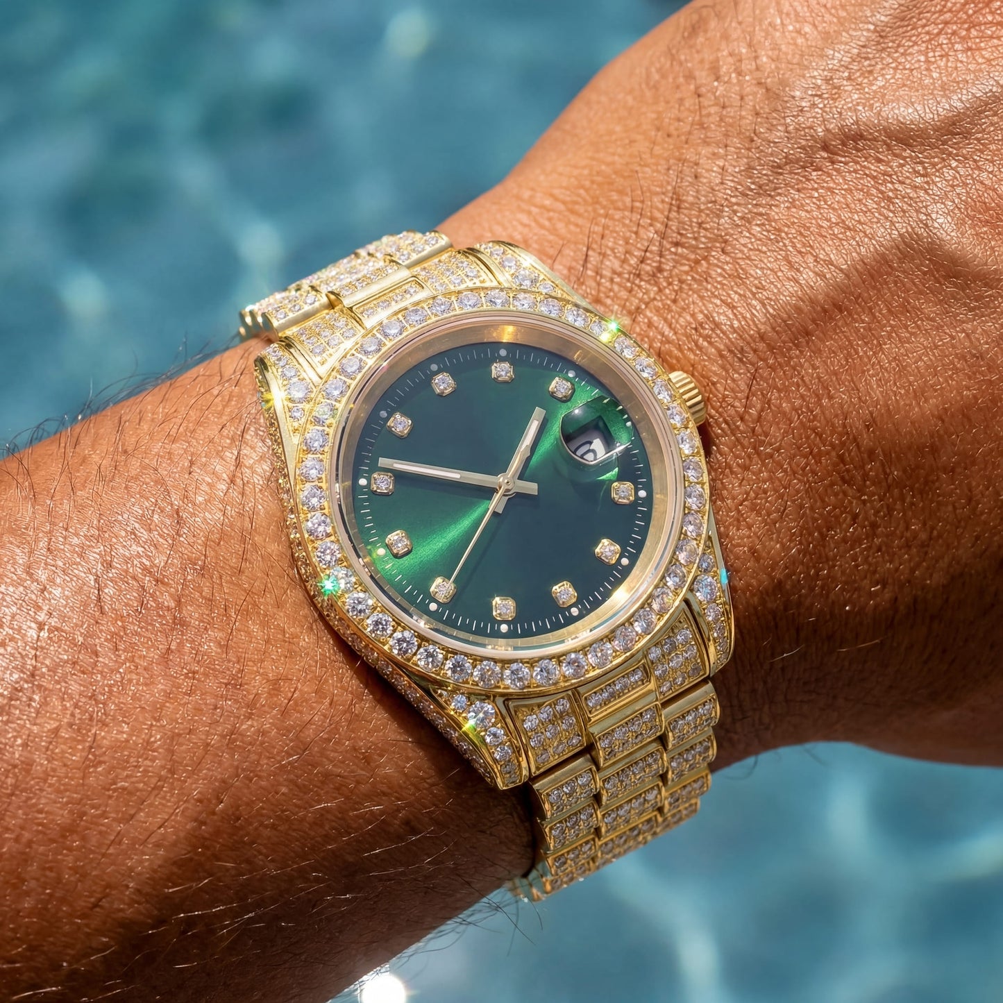 ICED OUT 40MM "COSAFIMA" 12K WEISSGOLD UHR - ICERAIN JEWELRY
