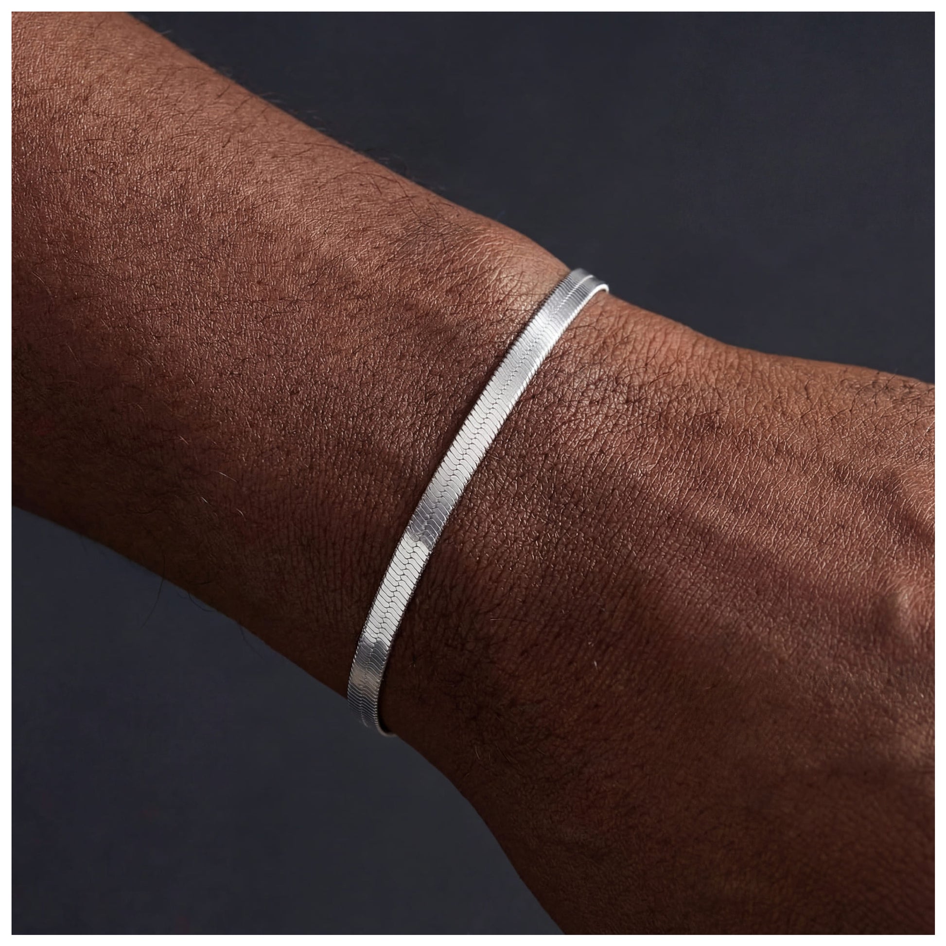 925S SILVER "HERRINGBONE" ARMBAND - ICERAIN JEWELRY