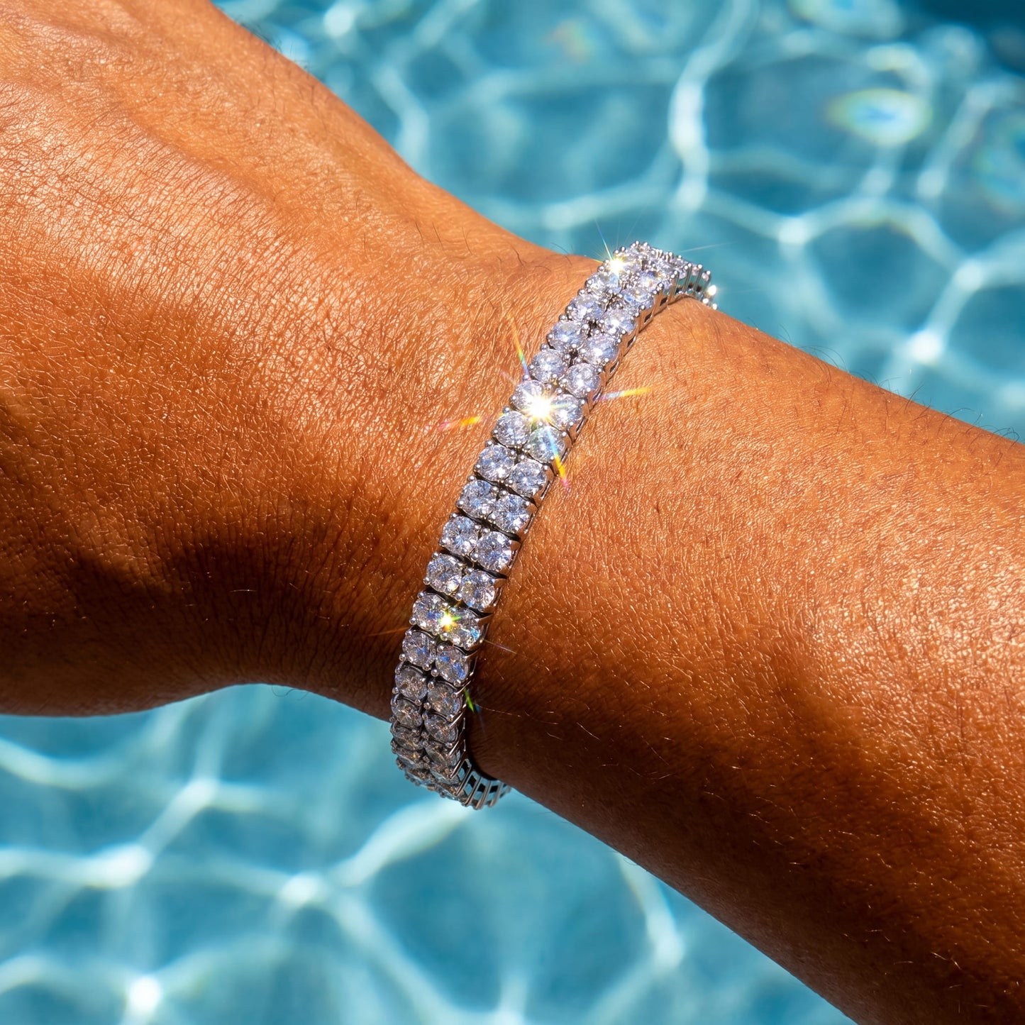 ICED OUT 8MM "DOUBLE ROW TENNIS" ARMBAND - ICERAIN JEWELRY