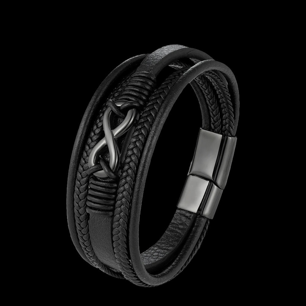 Elegante Leder "Infinity" Armbänder