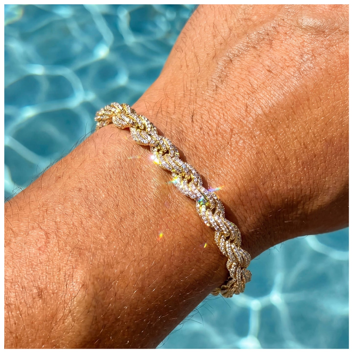ICED OUT 8MM "GOLD ROPE" ARMBAND - ICERAIN JEWELRY
