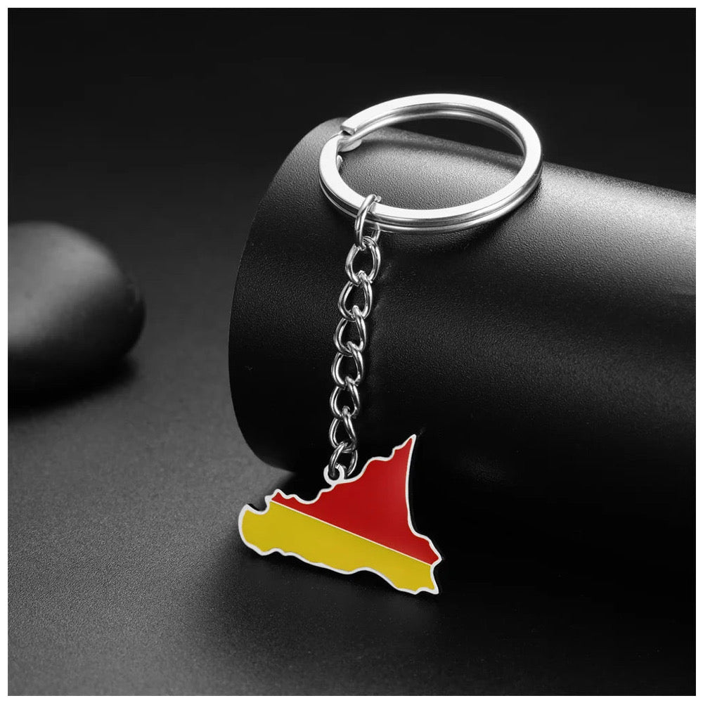EDELSTAHL "ITALY SICILIA" SCHLÜSSELANHÄNGER - ICERAIN JEWELRY