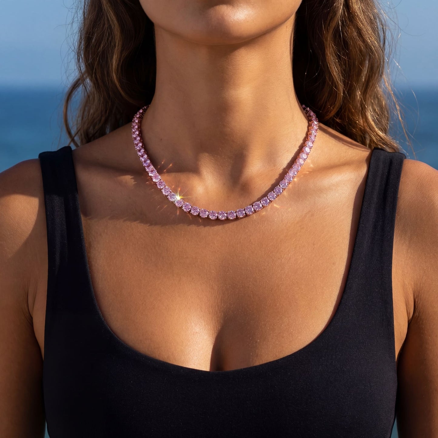 ICED OUT 5MM "PINK TENNIS" KETTE - ICERAIN JEWELRY