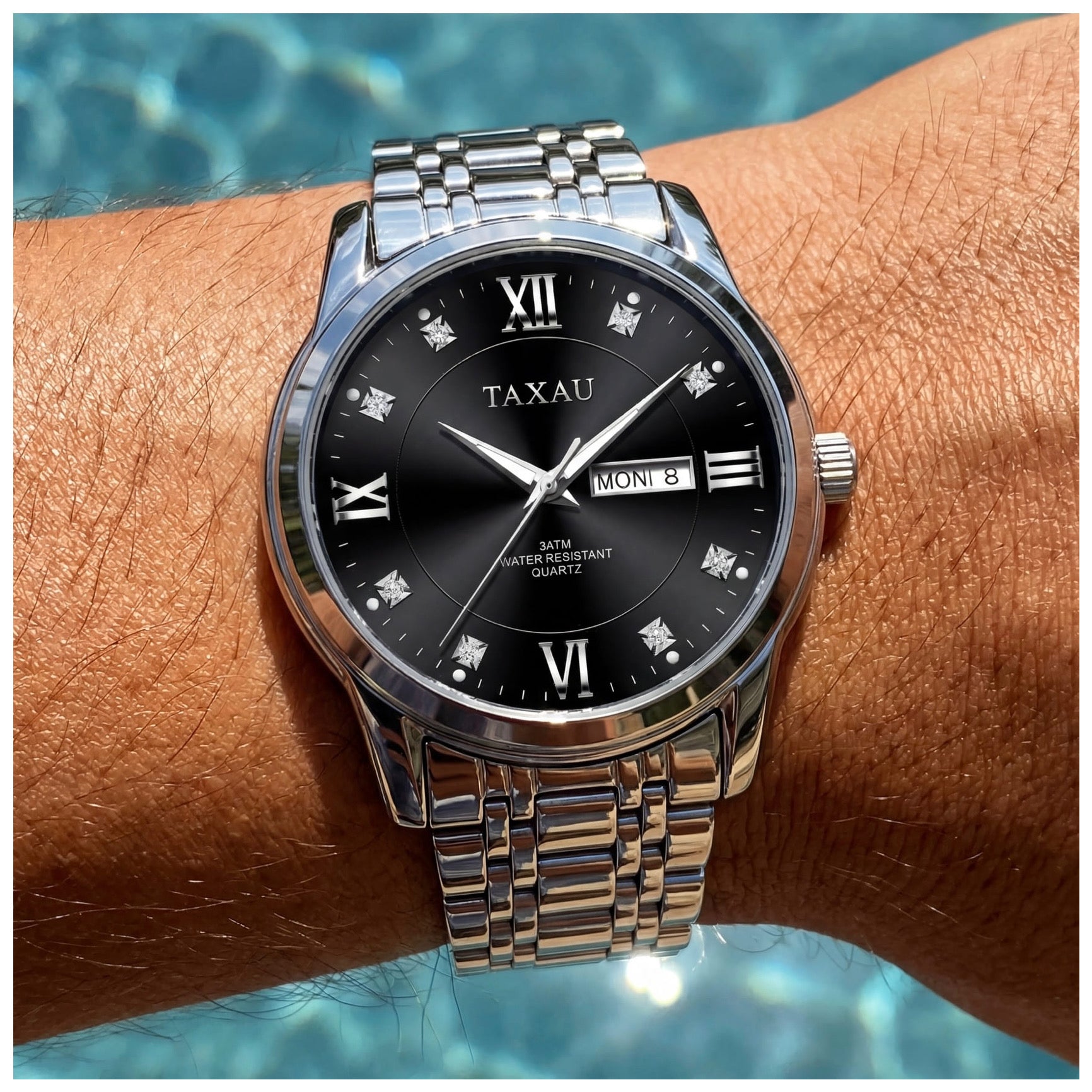 EDELSTAHL "BUSINAR" UHR - ICERAIN JEWELRY