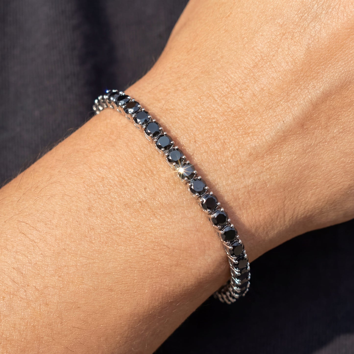 4MM "BLACK TENNIS" ARMBAND - ICERAIN JEWELRY