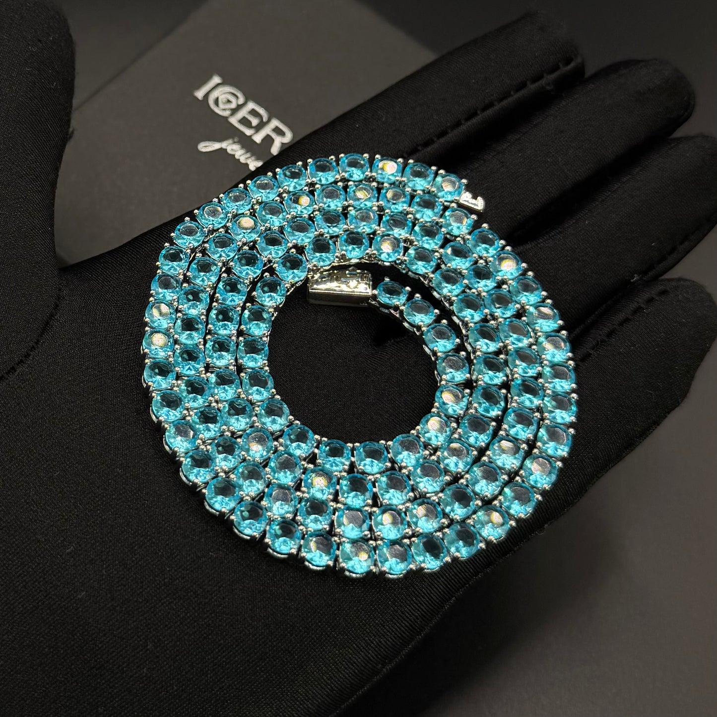 ICED OUT 5MM "SKYBLUE TENNIS" KETTE - ICERAIN JEWELRY