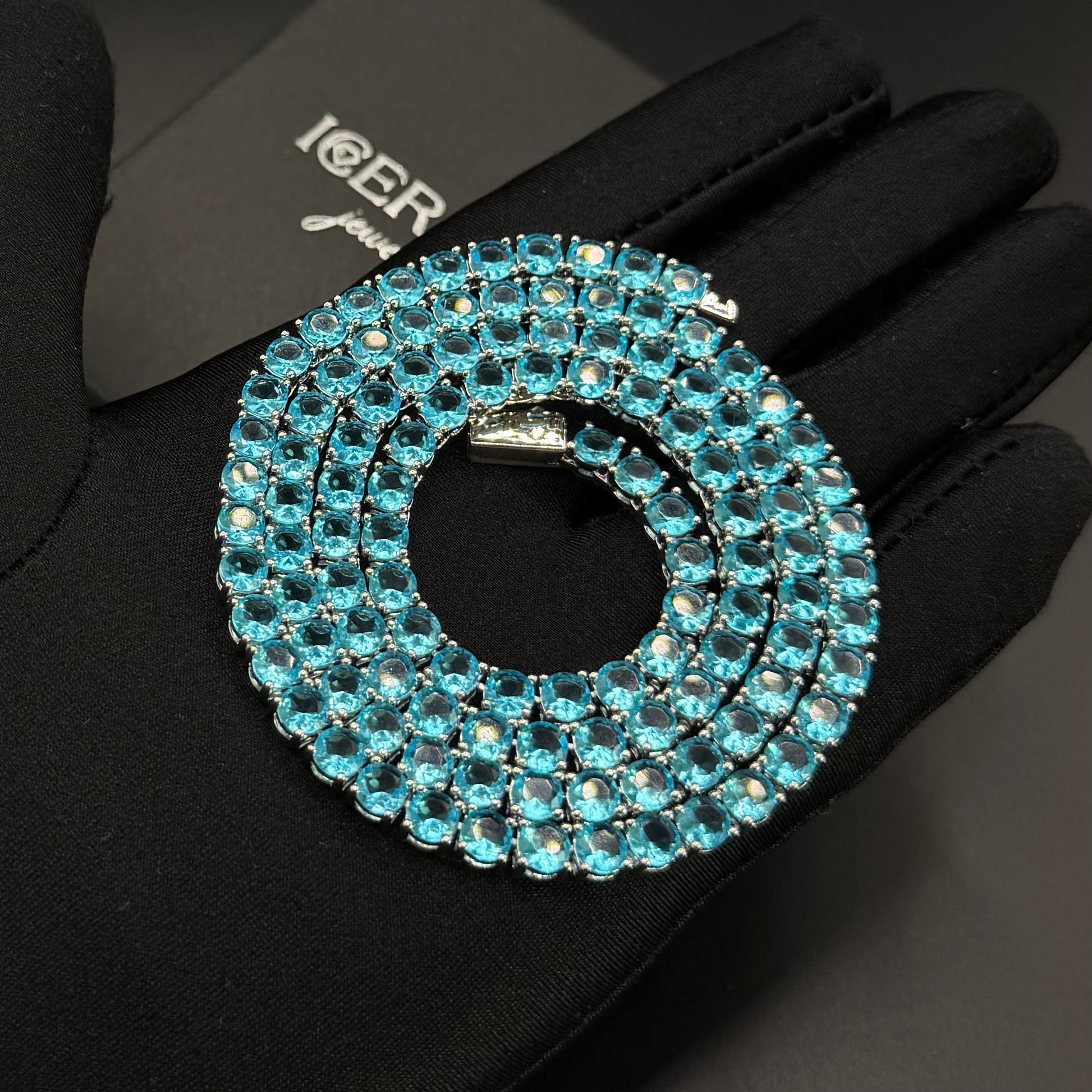 ICED OUT 5MM "SKYBLUE TENNIS" KETTE - ICERAIN JEWELRY