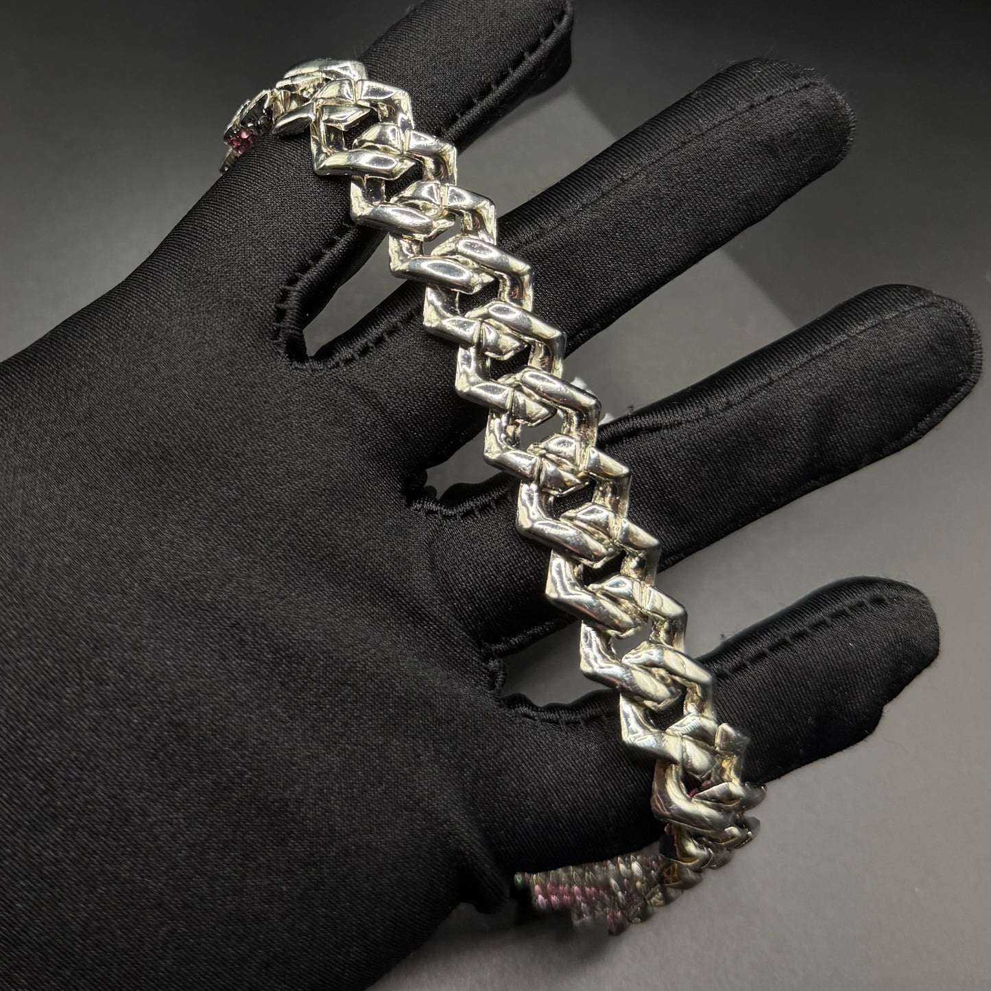 ICED OUT 14MM "SILVER/PINK PRONG CUBAN" KETTE - ICERAIN JEWELRY