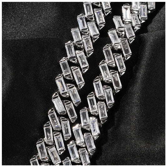 ICED OUT 12MM "SILVER PRONG CUBAN V2" ARMBAND - ICERAIN JEWELRY