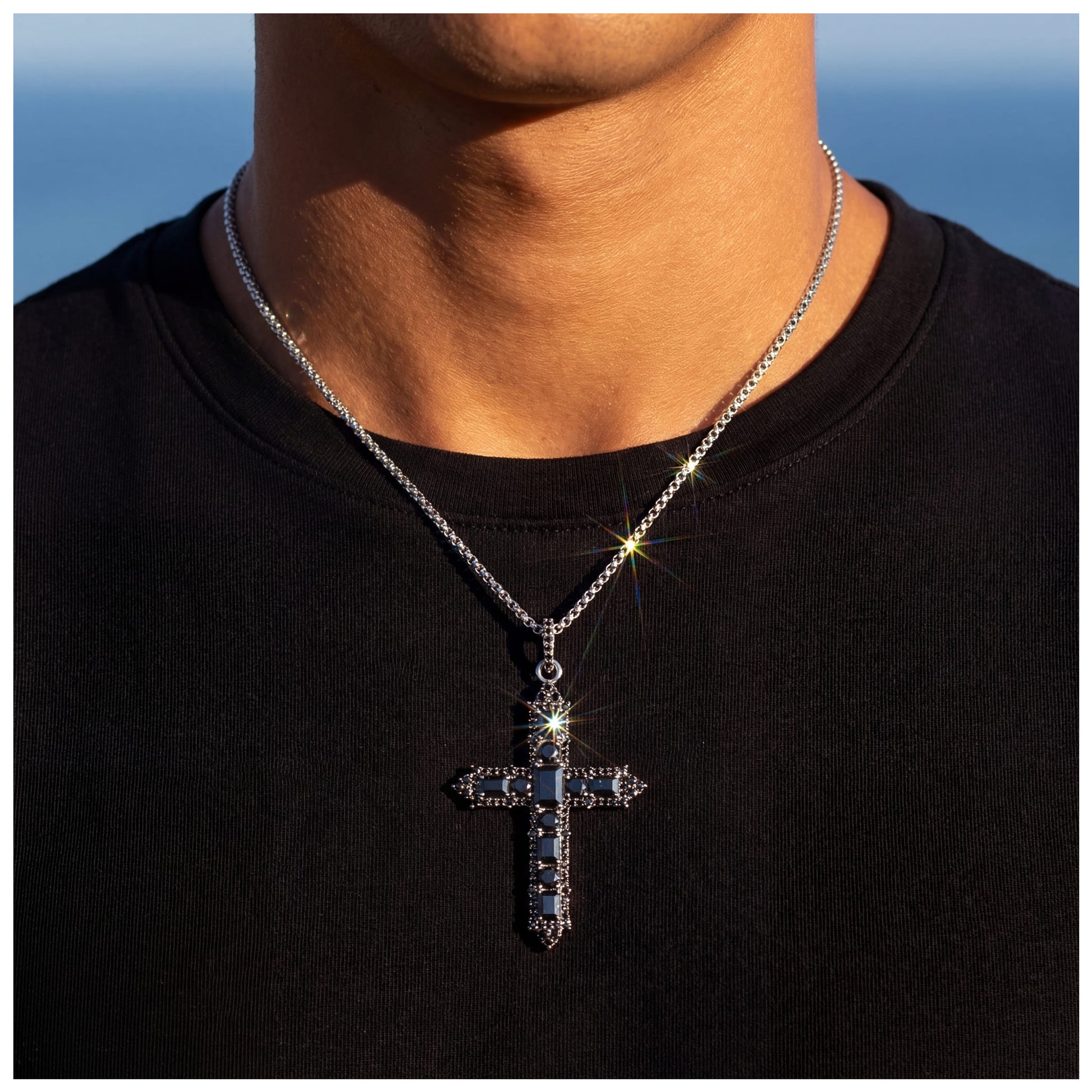 ICED OUT "BLACK CROSS" KETTE - ICERAIN JEWELRY