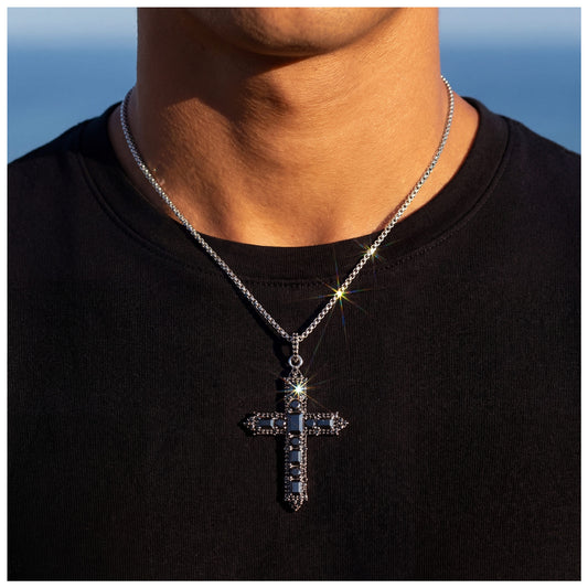 ICED OUT "BLACK CROSS" KETTE - ICERAIN JEWELRY