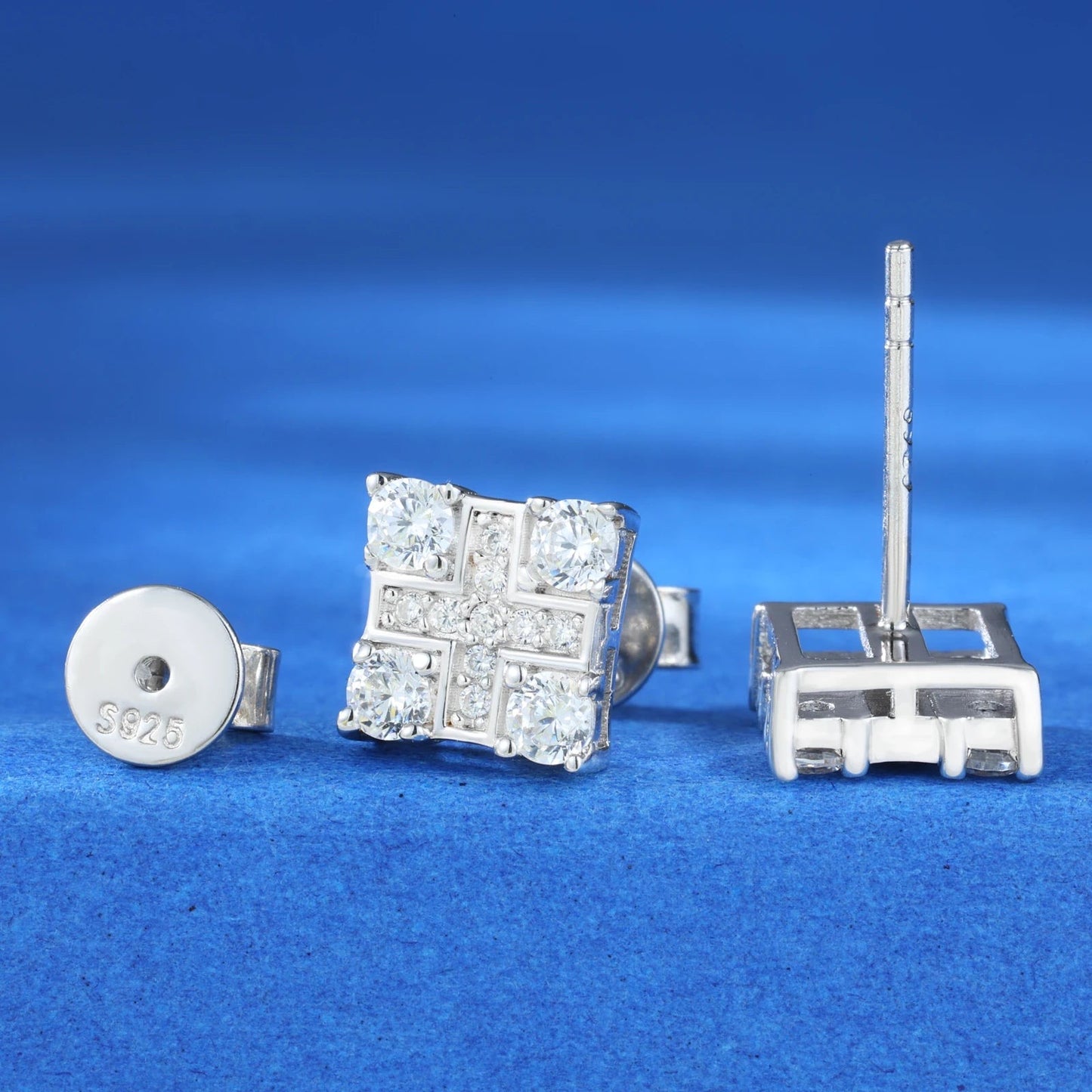 ICED OUT MOISSANITE "PARC" WEISSGOLD 925S SILVER OHRRINGE