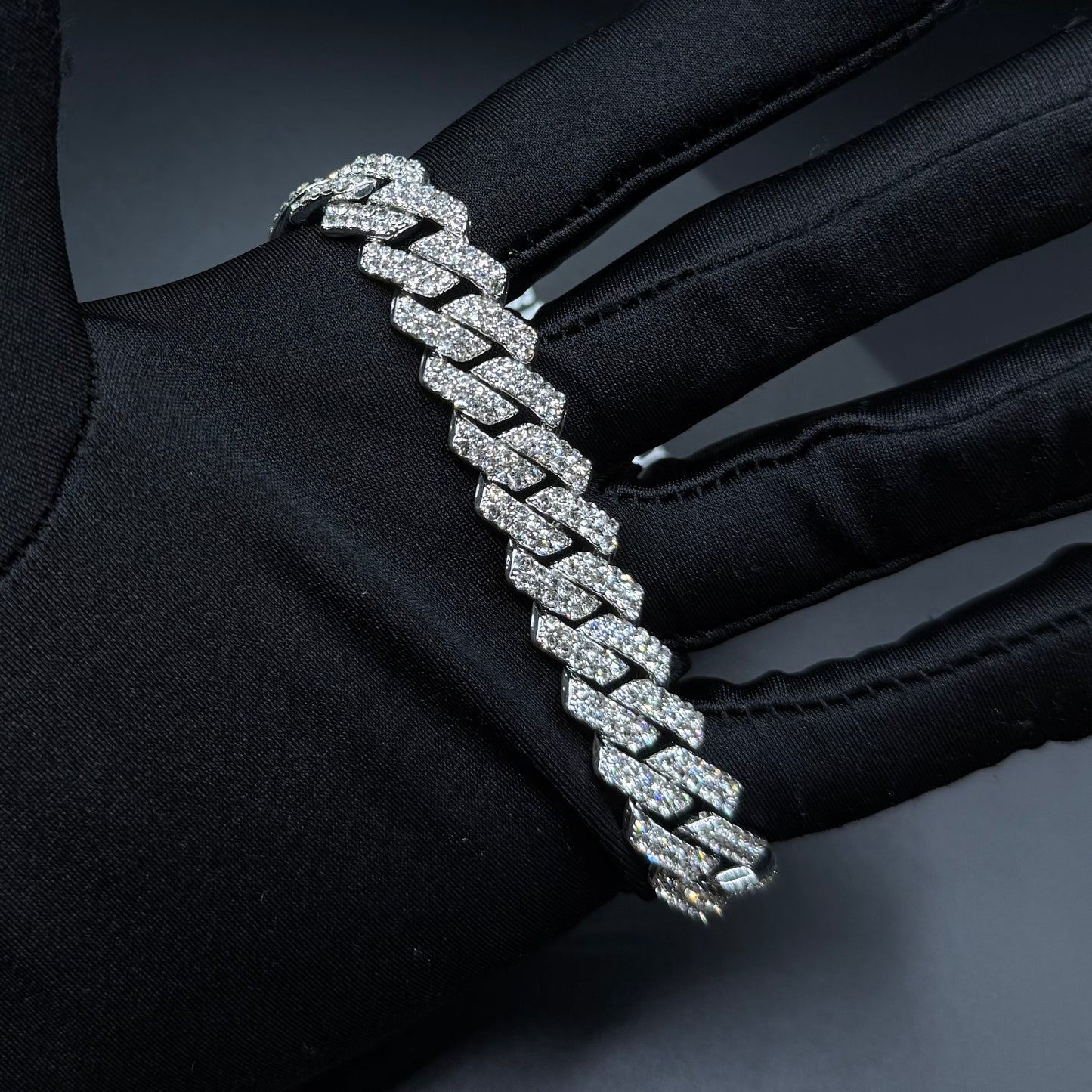 ICED OUT 14MM "SILVER PRONG CUBAN" ARMBAND - ICERAIN JEWELRY
