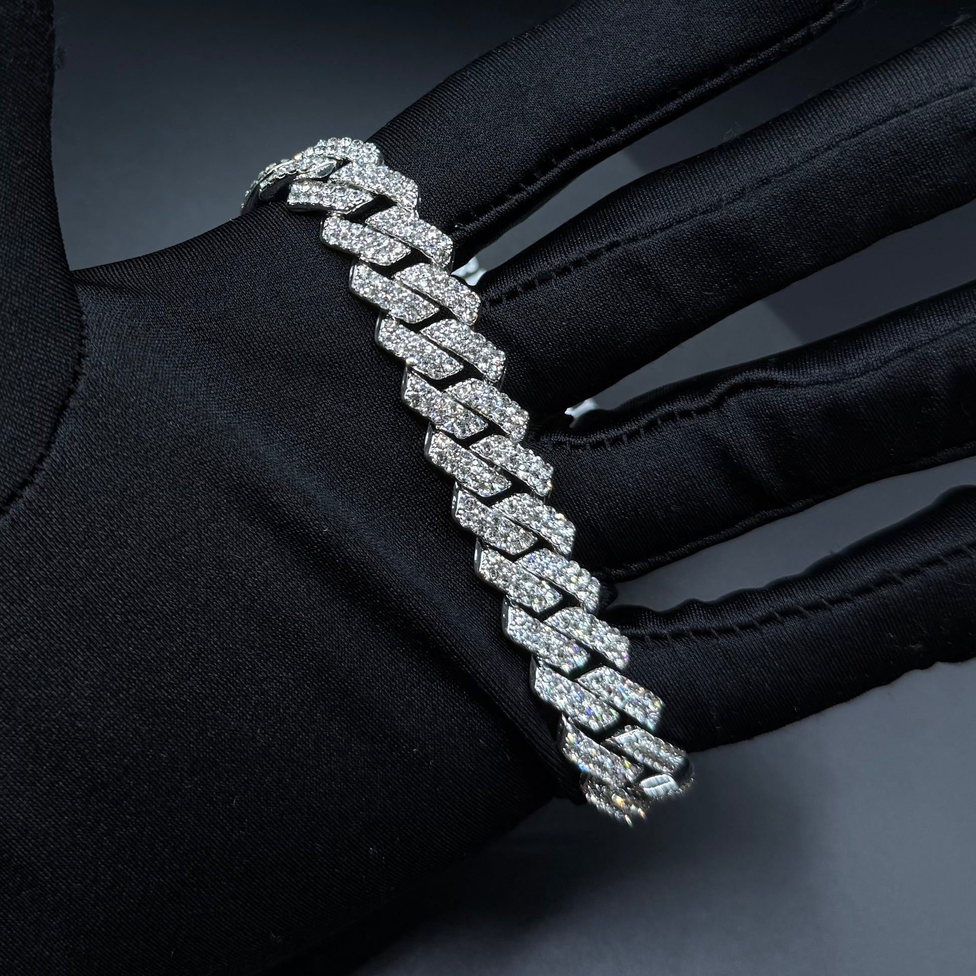 ICED OUT 14MM "SILVER PRONG CUBAN" ARMBAND - ICERAIN JEWELRY