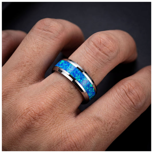 EDELSTAHL "BLUEFIRE" RING - ICERAIN JEWELRY