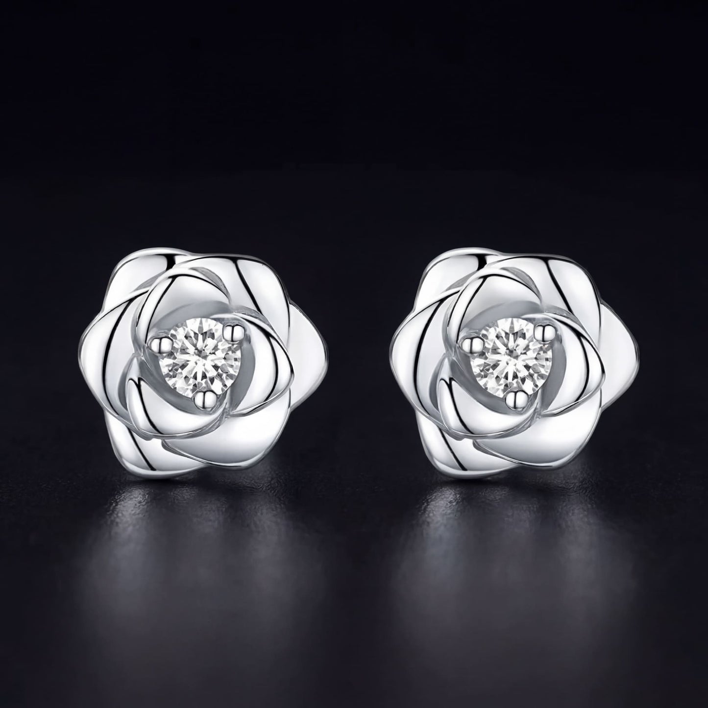 ICED OUT "SILVER ROSE" OHRRINGE - ICERAIN JEWELRY