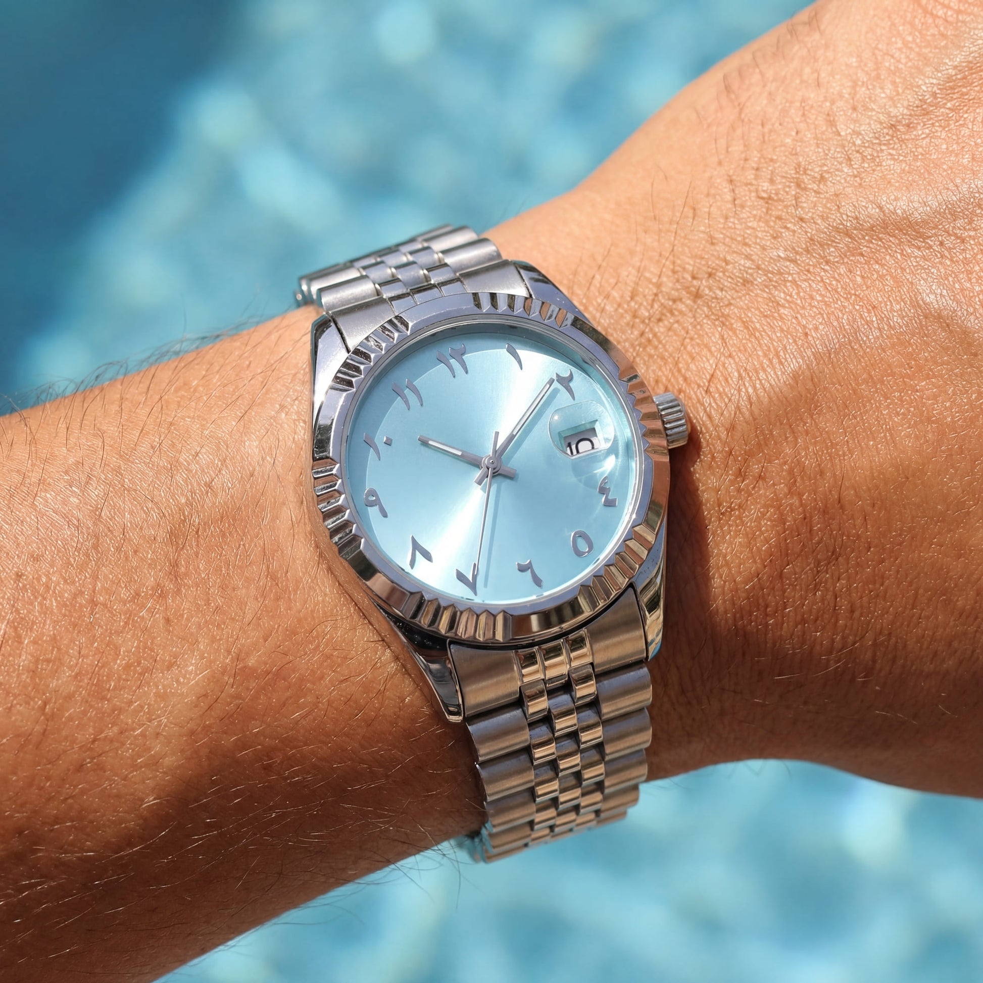 EDELSTAHL AUTOMATIK "ARABIC" UHR - ICERAIN JEWELRY