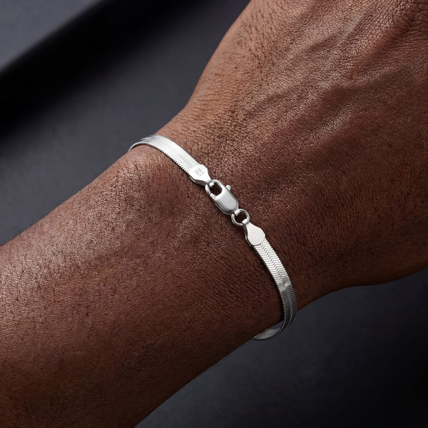 925S SILVER "HERRINGBONE" ARMBAND - ICERAIN JEWELRY