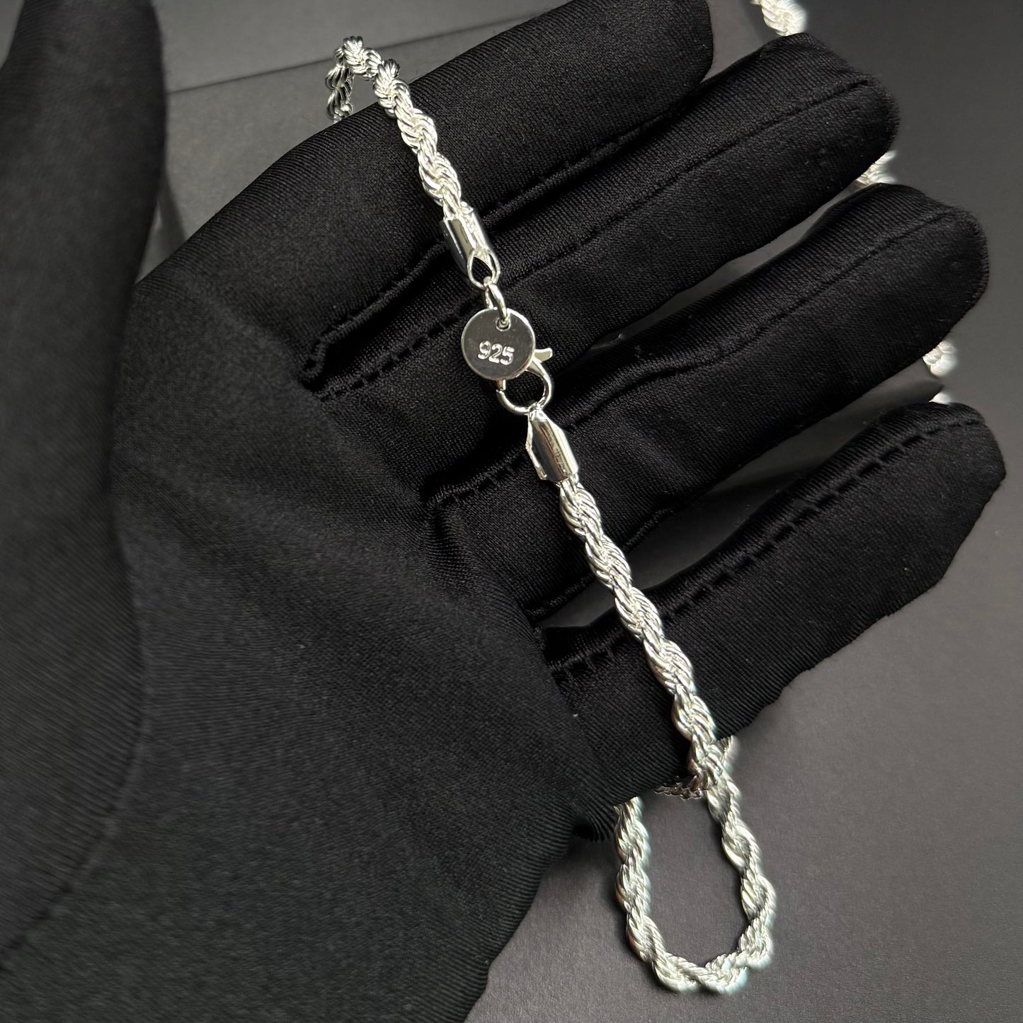 925S SILVER 4MM "ROPE" KETTE - ICERAIN JEWELRY