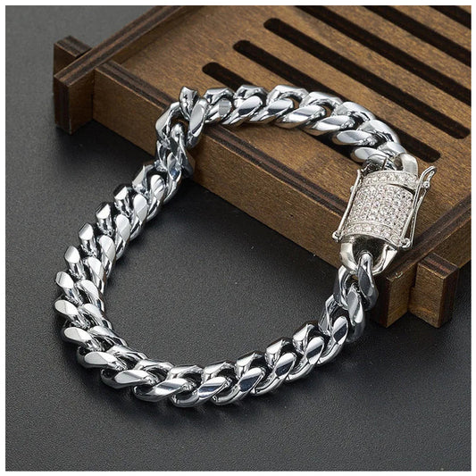 ICED OUT "SILVER CUBAN" ARMBAND - ICERAIN JEWELRY