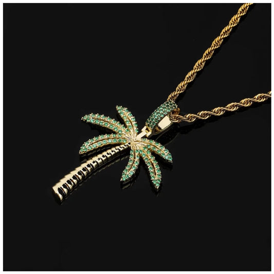 ICED OUT "SILVER PALM" KETTE - ICERAIN JEWELRY