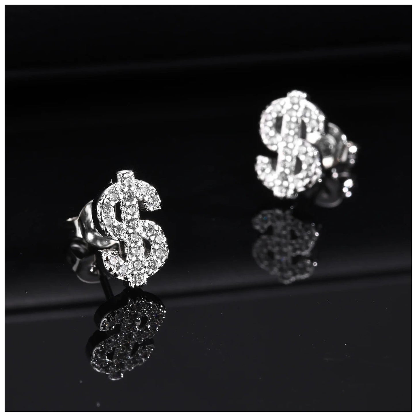 ICED OUT "DOLLAR" OHRRINGE - ICERAIN JEWELRY
