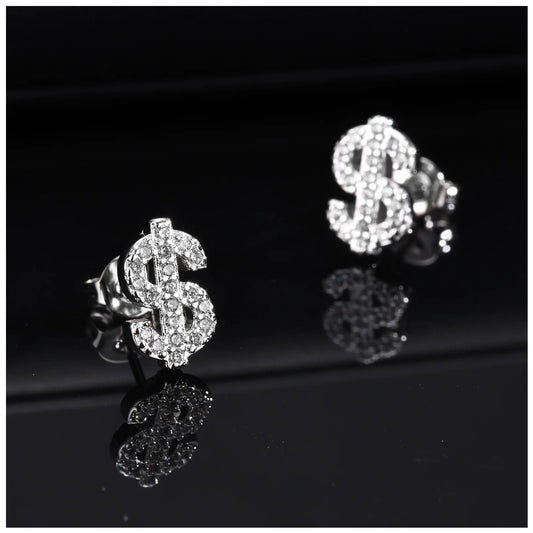 ICED OUT "DOLLAR" OHRRINGE - ICERAIN JEWELRY