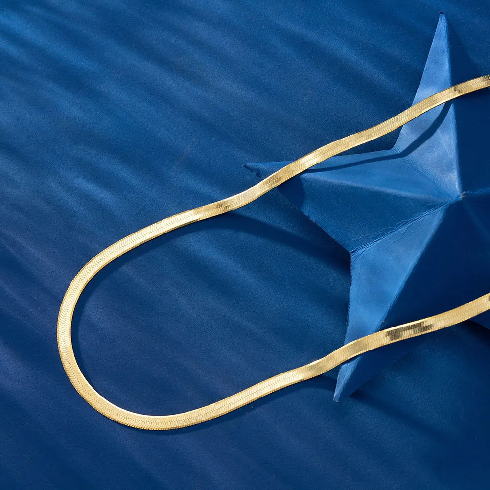 925S SILVER 18K GOLD "HERRINGBONE" KETTE - ICERAIN JEWELRY