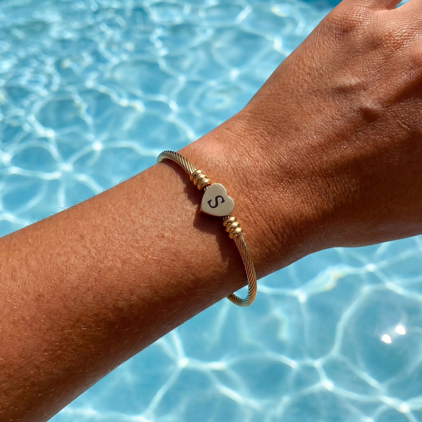PERSONALISIERTES EDELSTAHL ANFANGSBUCHSTABEN "HEART" ARMBAND - ICERAIN JEWELRY