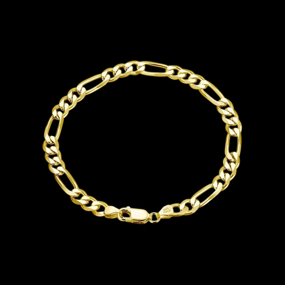 925S SILVER 18K GOLD "FIGARO" ARMBAND [CLASSIC VERSION] - ICERAIN JEWELRY