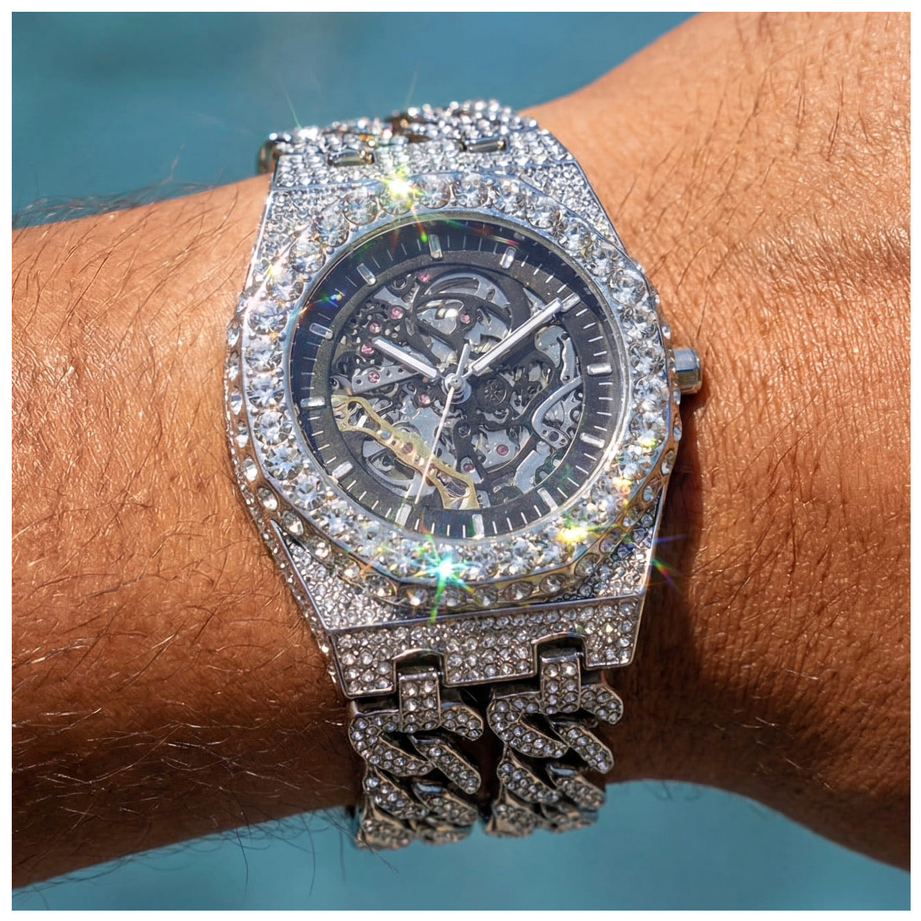ICED OUT AUTOMATIK "SCHELETRO V5" UHR - ICERAIN JEWELRY