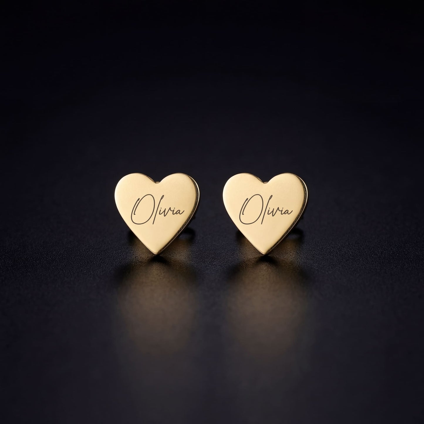 PERSONALISIERTE EDELSTAHL "HEART V2" OHRRINGE - ICERAIN JEWELRY