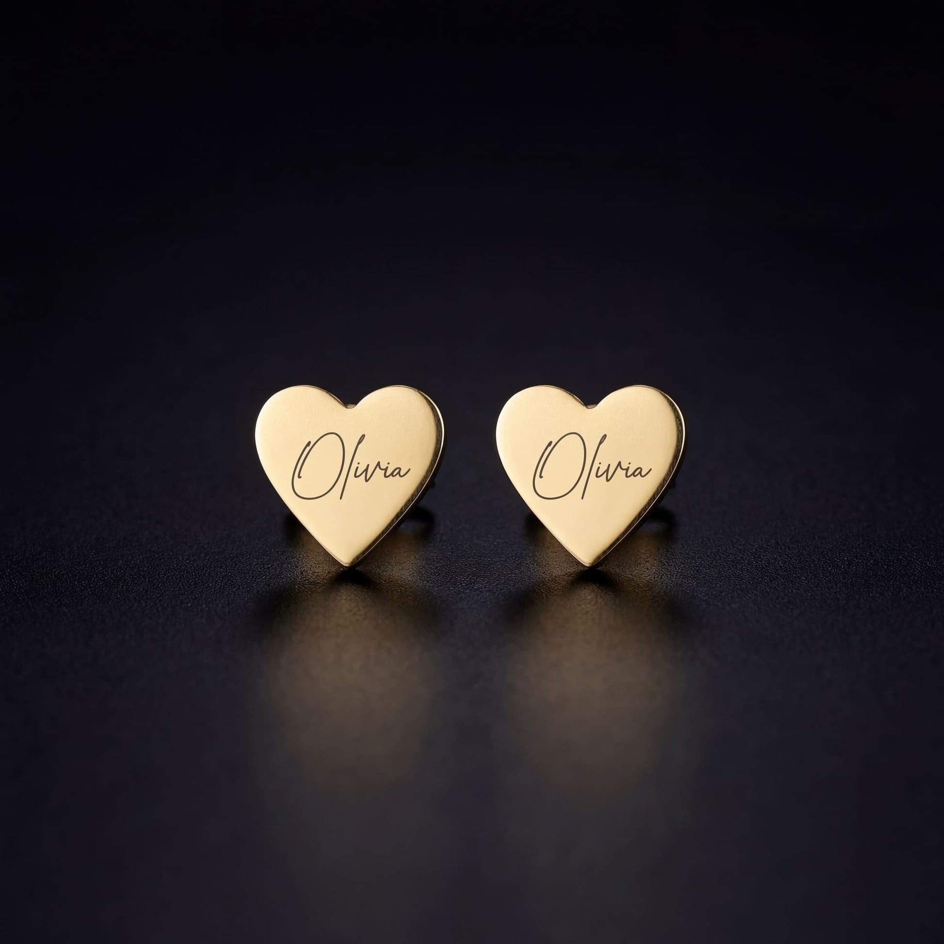 PERSONALISIERTE EDELSTAHL "HEART V2" OHRRINGE - ICERAIN JEWELRY