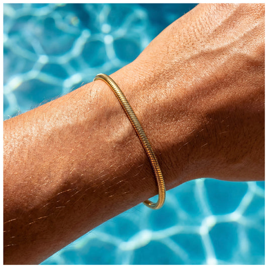 EDELSTAHL "GOLD BONE" ARMBAND - ICERAIN JEWELRY