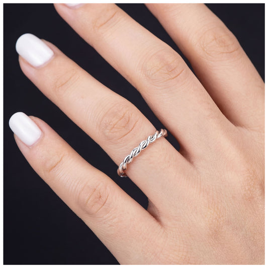 925S SILVER "ROPE" RING - ICERAIN JEWELRY