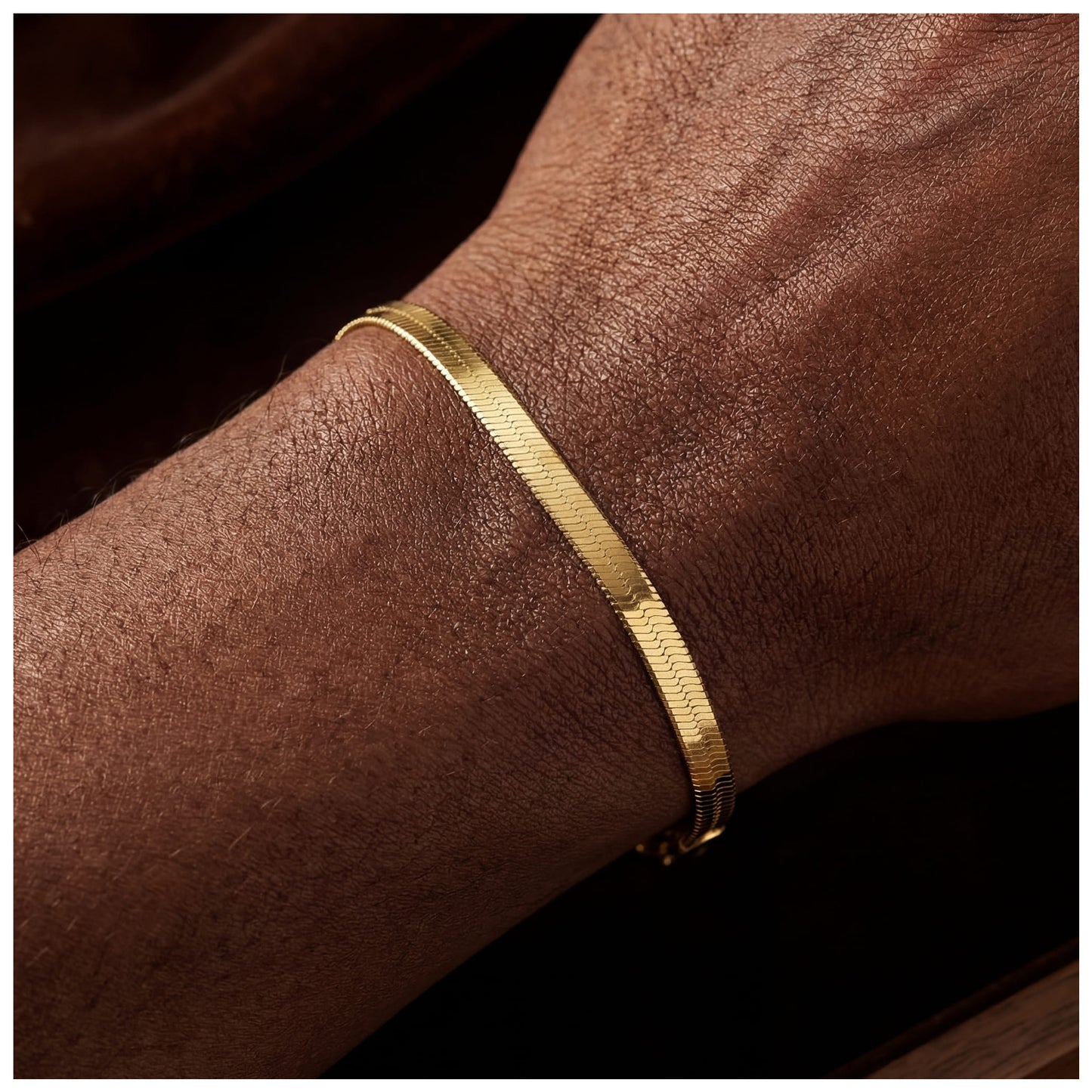 925S SILVER 18K GOLD "HERRINGBONE" ARMBAND - ICERAIN JEWELRY