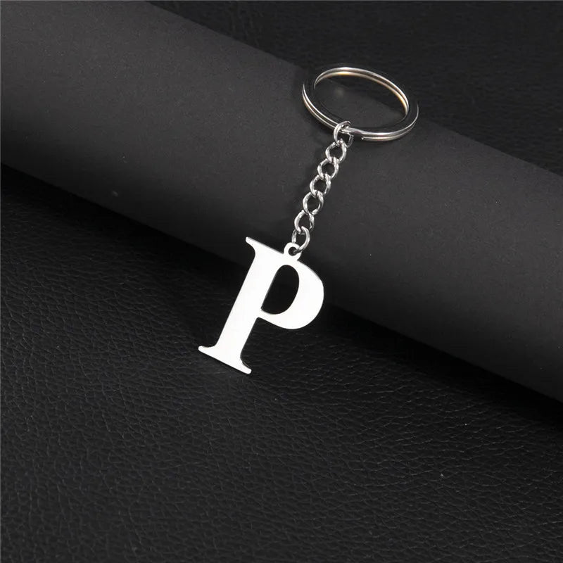 PERSONALISIERTER EDELSTAHL ANFANGSBUCHSTABE "FLISH" SCHLÜSSELANHÄNGER - ICERAIN JEWELRY