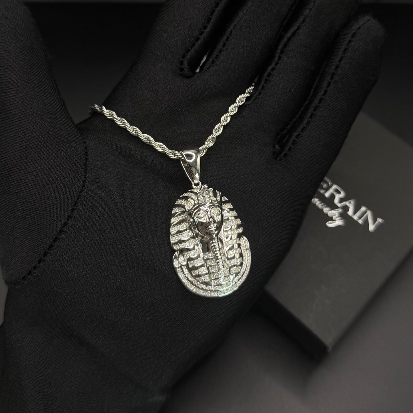 ICED OUT MOISSANITE "PHARAO" WEISSGOLD 925S SILVER KETTE - ICERAIN JEWELRY