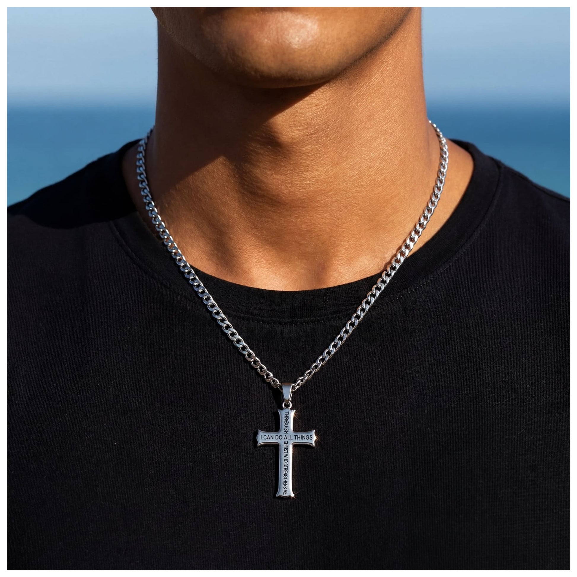 EDELSTAHL "BELIEVE CROSS" KETTE - ICERAIN JEWELRY