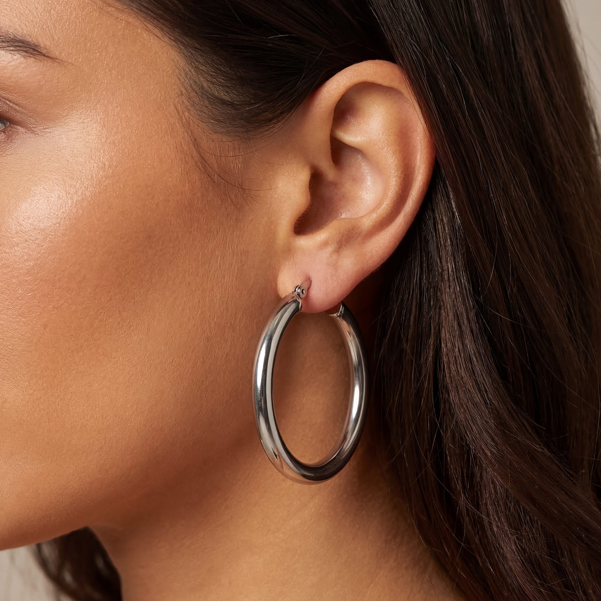 EDELSTAHL "SILVER CIRCLE" OHRRINGE - ICERAIN JEWELRY