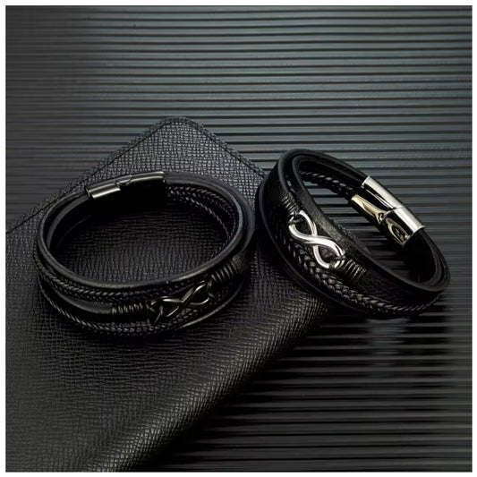 LEDER "INFINITY" ARMBAND - ICERAIN JEWELRY